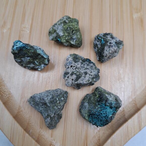 45G Natural Green Chrysocolla and Epidote Crystal Mineral Specimen Lot - Picture 1 of 4